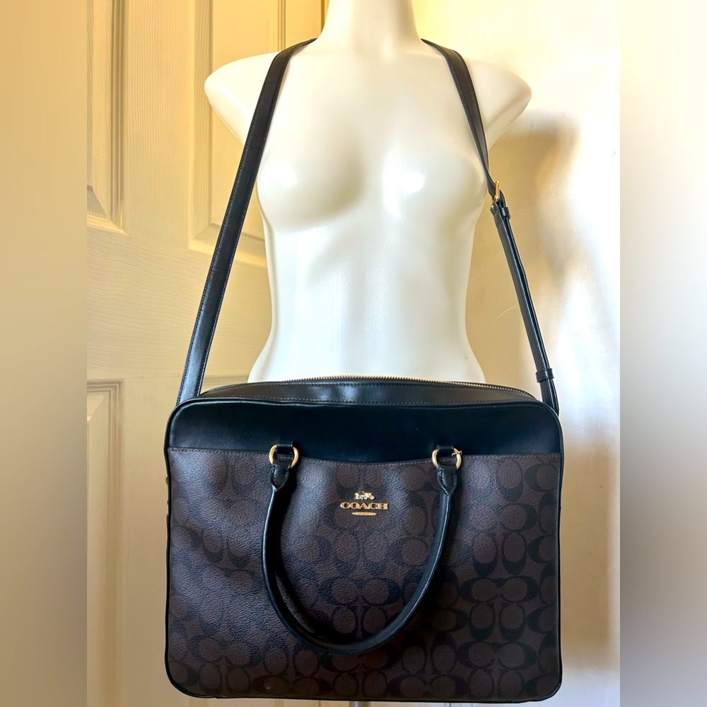 Authentic Black and Brown Coach Briefcase bag.